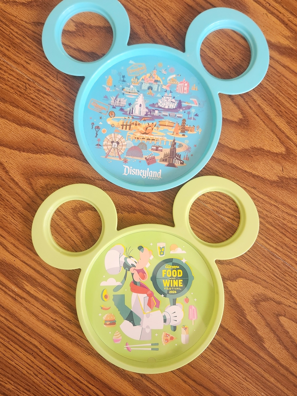 Disneyland Mickey Ear Snack Plates - Blue & Lime
